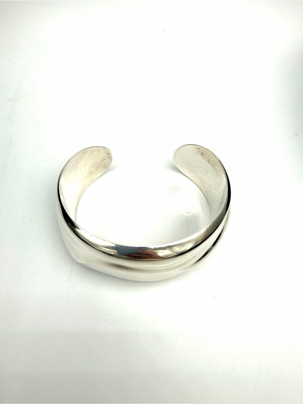 Authentic Gucci Sterling Silver Sculpted Wave Cuff Bracelet 40g 7.5” Vintage - Picture 4 of 11